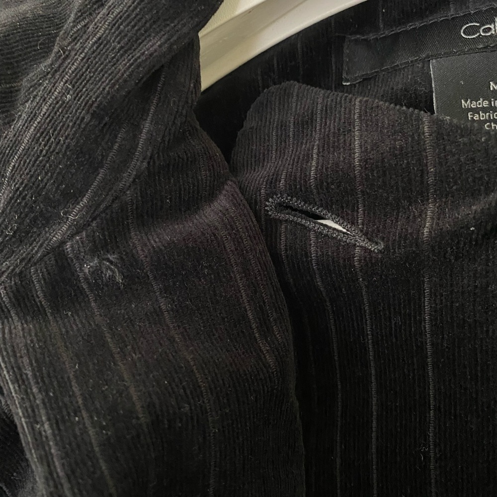 Calvin Klein Corduroy Pinstriped Black Blazer - Picture 7 of 10